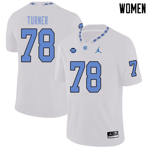 Jordan Brand Women #78 Landon Turner North Carolina Tar Heels College Football Jerseys Sale-White